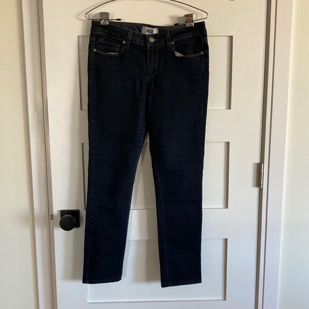 Paige Denim Skyline Skinny Jeans in Dark Indigo Wash Size 29